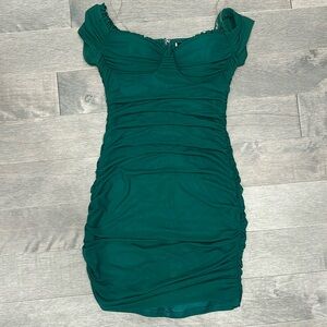 Y2K emerald green dress